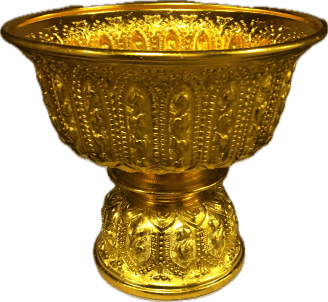 (GOLD) PEDESTAL BOWL W/ STAND