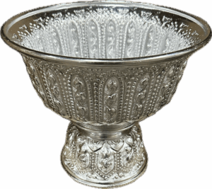 (SILVER) PEDESTAL BOWL W/ STAND - 24cm