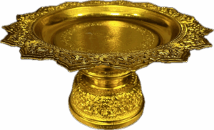(GOLD) THAI PEDESTAL TRAY - 32cm