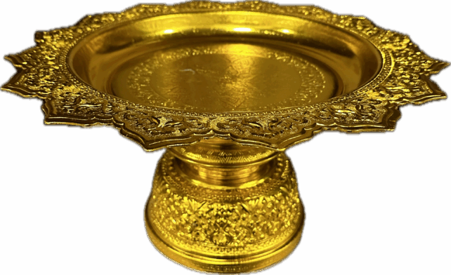(GOLD) THAI PEDESTAL TRAY