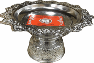THAI PEDESTAL TRAY (SILVER) - 46cm