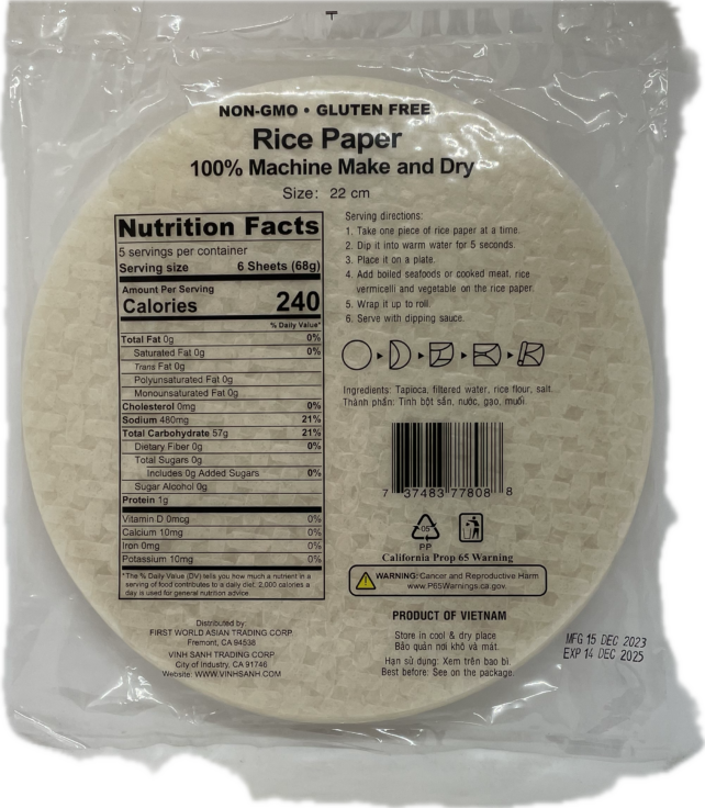 22cm Round Rice Paper - Image 2