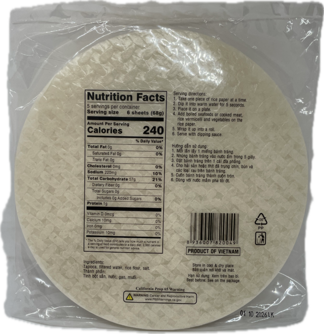 22cm Round Rice Paper - Image 2