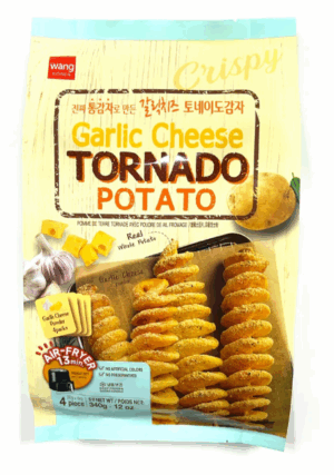 GARLIC CHEESE TORNADO POTATO CORN DOGS